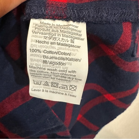 Crewcuts Girls Plaid Dress Navy Red Long Sleeve Size 5 - Picture 6 of 7